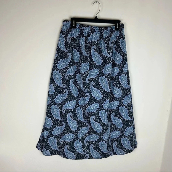 J. Crew Collection Floral Paisley Pull On Cotton Maxi Skirt Size 4 - Picture 7 of 9